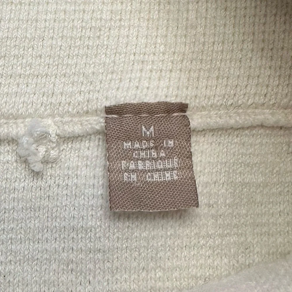 Anthropologie Ivory Cashmere Blend Funnel Neck Sweater w/ Lace Shoulders | M - Picture 4 of 7